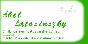 abel latosinszky business card